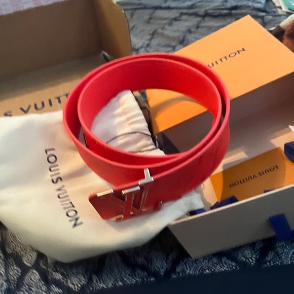 Louis Vuitton Red Monogram Mens Belt Size 90/36 M0464U - Picture 8 of 11